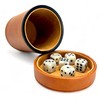 Luck Lab Brown Leather Dice Cup with Lid Including 6