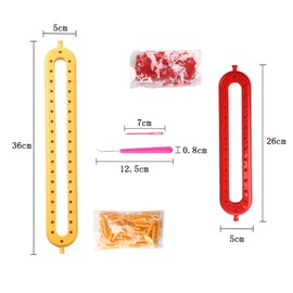 Tcdwla Knitting machine, knitting ring, loom frame, knitting machine for hand knitted scarves for adults (36 cm) and children (26 cm), with 2 hooks and 4 wool needles, for beginners and knitting