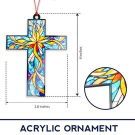 Cross Christmas Ornaments 2025, Jesus Christmas Decorations, Cross Ornament for Tree, Religious Gifts for Women, Nativity Cross Christian Gift for Xmas Holiday Church, Bible Gifts, Grace, New Year