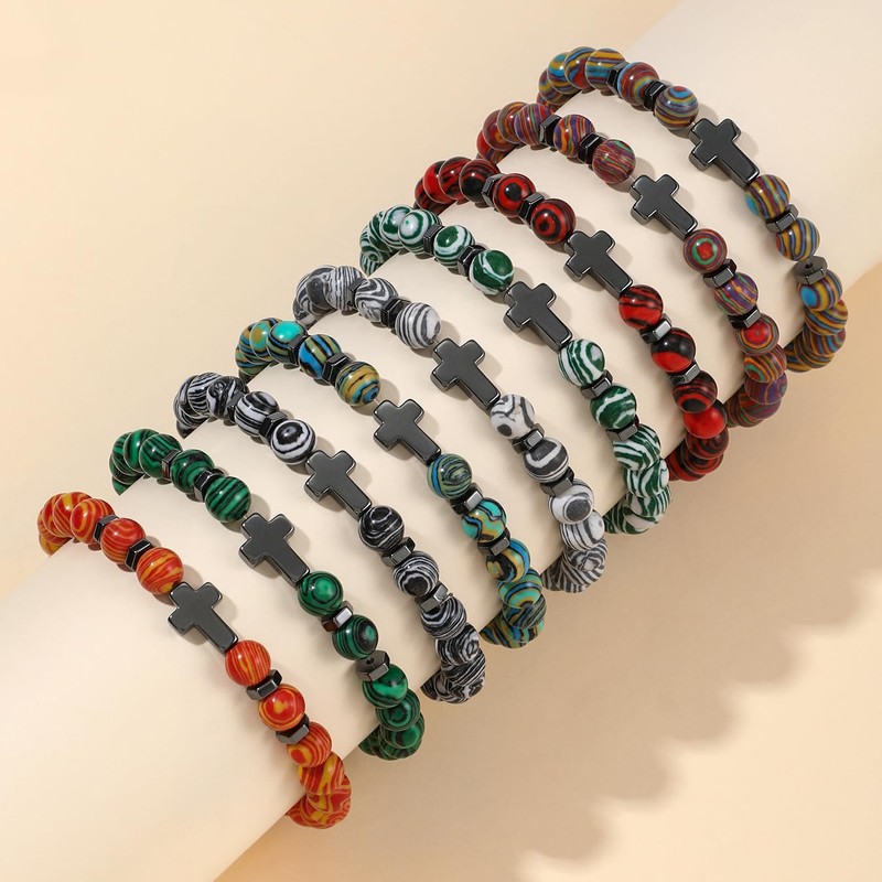 Pingyongchang Natural Stone Christian Cross Gifts for Women Men Healing