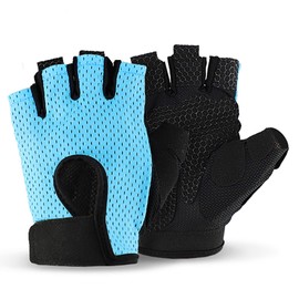 CINDALOG Weight Lifting Gloves Full Palm Protection, Workout Gloves for Gym, Cycling, Exercise, Breathable, Super Lightweight for Mens and Women (Blue, Small)