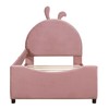 FAVSH Twin Size Upholstered Daybed with Rabbit Ear Shaped Headboard,Velvet