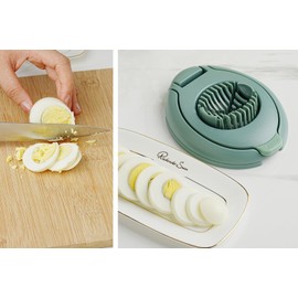 New Talent Slicing Styles Egg slicer Hard Boiled eggs Kitchen helper Dishwasher Safe（Beige）