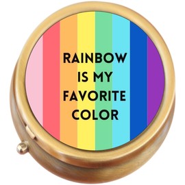 Rainbow is My Favorite Color Brass Pill Box