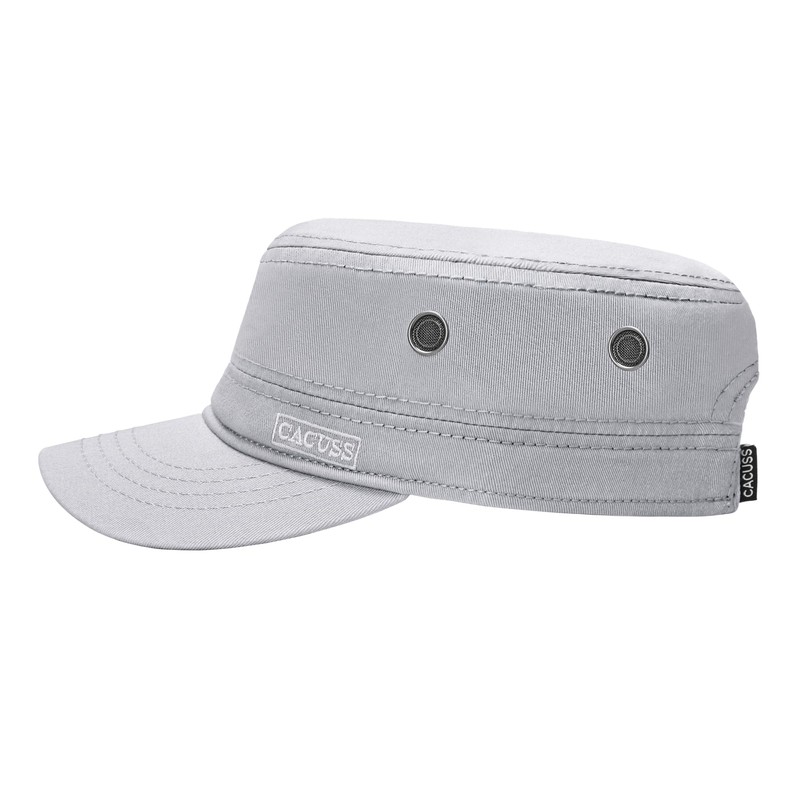 Cacuss Men’s Cotton Army Cap, Cadet Hat, Military Flat Top,