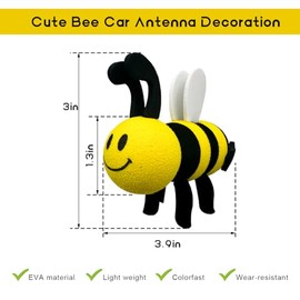 Decoración para antena de auto de abeja, bola de antena automotriz de espuma EVA de Happy Bee, fácil de encontrar auto en el estacionamiento, bonita d