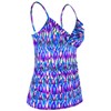 Hilor Tankini Swimsuits for Women Shirred Ruffled Swimsuits V Neck