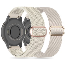 Wizvv 22 mm Braided Loop & Elastic Nylon Wristband, Compatible with Garmin Vivoactive 4 Band/Venu 2/Venu 3, Stretchy Nylon Bracelet for Forerunner 965/955/945/265/255/255 Music Men Women