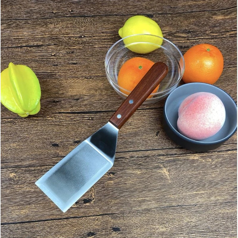 KLAQQED Heavy Duty Metal Spatula for Cast Iron Skillet Grill