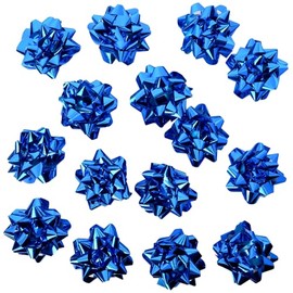 CHOIEO 15 Pcs Gift Bows Assortment, Decor for Christmas, Birthdays, Weddings, Holiday Embellishments, Presents, Wrapping Paper, Anniversaries, Baby Showers, Bridal Showers, Hanukkah (Blue)