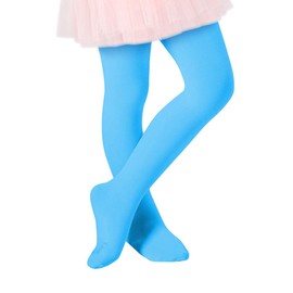 Century Star Ultra-Soft Footed Dance Sockings Ballet Tights Kids Super Elasticity School Uniform Tights For Girls 1 Pack Blue 1-3