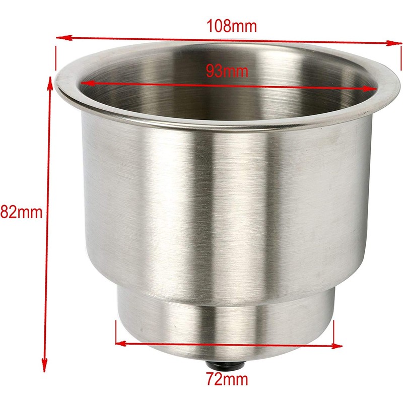 4pcs Stainless Steel Cup Drink Holder with Drain Marine Boat