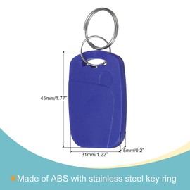 sourcing map IC Card M1 Key Fobs RFID Proximity 13.56MHz Read Only Contactless Smart Token Tag for Entry Access Control System, Blue 12 Pack