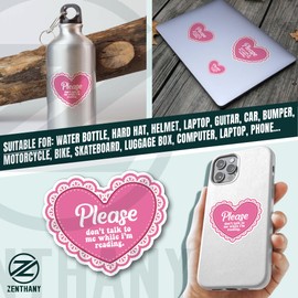 (3Pcs) Please Don't Talk to Me While I'm Reading Sticker Valentines Day Book Lover Kindle Waterproof Vinyl Decal Sticker for Laptop Water Bottle Hardhat Gifts for Her Him Adults 2 Inches