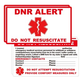 DNR Do Not Resuscitate Medical Card 3.5" x 2" Alert Wallet Emergency Card DNR Medical Alert Cards Emergency Contact Card for Medical, Veterinarians, Pharmacies 2 Pcs