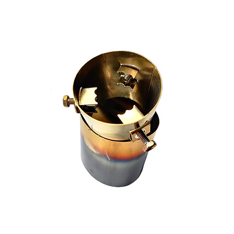 R-STYLE Oval Type Stainless Steel Muffler Cutter (Black Gold)