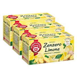Pompadour, Infuso Zenzero e Limone, 60 Filtri (3 Confezioni da 20 Filtri), Aromatico e Speziato, 100% Naturale, Senza Lattosio, Glutine e Allergeni, Vegan