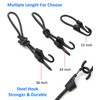 12 Inch Bungee Cord with Dual Hooks, Heavy Duty Outdoor