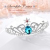 Lovelyshop Blue Diamond Snowflake Rhinestone Girls Tiara Princess Elsa Crown