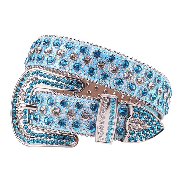 TINIDI Men Women Rhinestones Belt Western Bling Diamond Crystal Studded