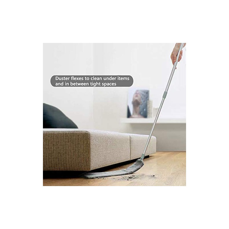 Bendable Microfiber Duster with Extendable Pole for Deep Cleaning