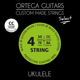 Ortega Guitars Custom Made Strings - Select - Concert Ukulele - Clear Nylon (UKS-CC)