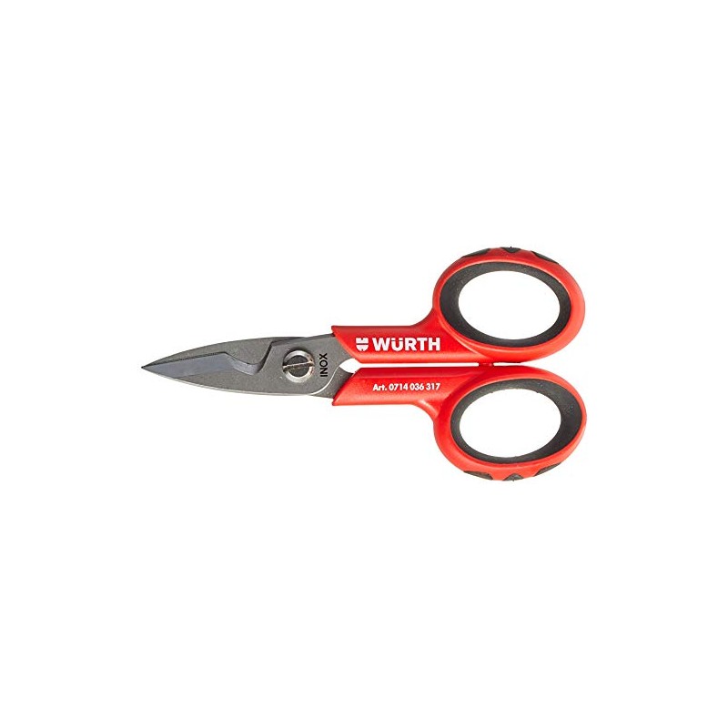 Stainless Steel Scissors with Wire Stripper - Wurth 0714036317