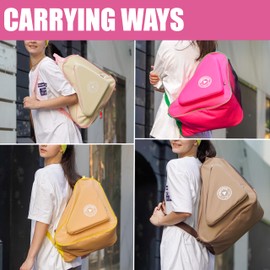 HEXIFUL Skate Bag to Carry Ice Skates, Inline Skates, Roller Skates and Quad Skates for Both Kids and Adults (Rose/Green 011)