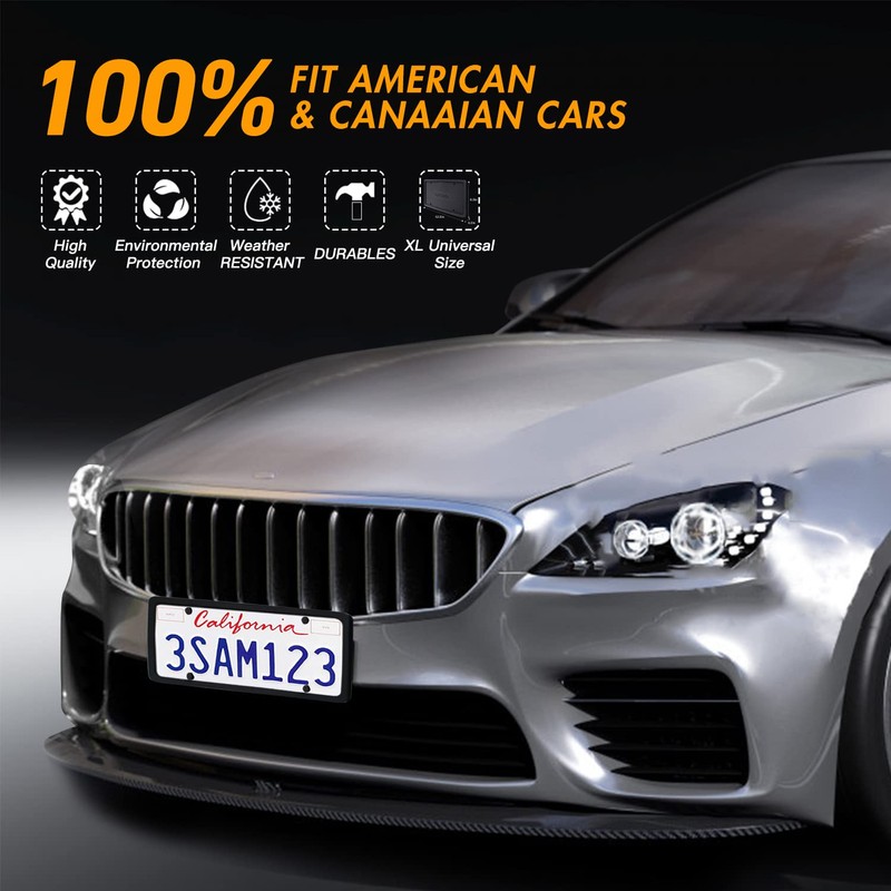 License Plate Frame,2PCS Silicone License Plate Frames with Drainage Holes,