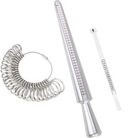 Ring Sizer Measuring Tool Set, Plastic Ring Mandrel & Metal Ring Sizer Finger Gauges, US Size European Size Ring Stick for Jewelry Making Measuring