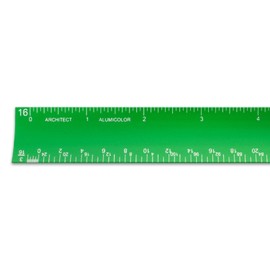 Alumicolor Aluminum Architect Hollow Scale for School, Office, Art and Drafting, 12IN, Green