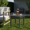 Dark Grey Square HDPE Adirondack Side Table Weather Resistant Small
