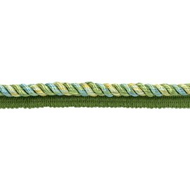 Multi Colored 3/8 inch Ocean Blue, Spring Green, Pale Yellow, Alpine Green, Gulf Cord with Sewing Lip/Style# 0038MLT / Color: Summer Daze - PR17 / Sold by The Yard