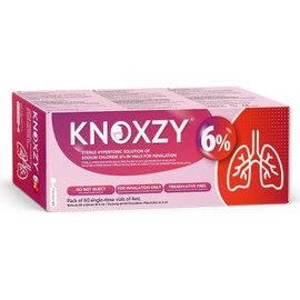 KNOXZY Hypertonic Saline Inhalation Solution 6%. Inhalation Solution for Adults & Children. Box Contains 60 Single dose vials of 4ml.