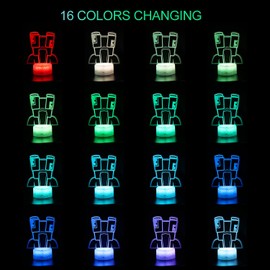 Wontocheer Night Lights, 3D Illusion 16 Colors Table Lamp with Touch Control, Birthday Decoration Christmas Gift