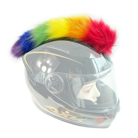 HHongJM Cute Mohawk for Helmet Synthetic Wigs Hair Helmet Mohawk Helmet Decoration Hawk for Motorcycle Bicycle Snowboarding Skiing Biking Cycling Helmets, Reusable Hawk Red (Helmet Not Included)