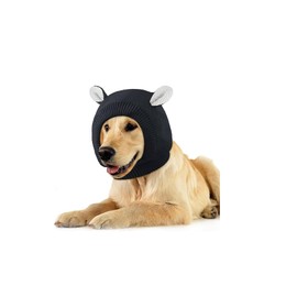 Ears Hat for Dogs, Noise Protection Dog Ear Protection Knitted Dog Hats Pet Warm Cover Noise,Winter Eared Warm for Dogs Cats Pets Knitted with Ears for Medium to Large (Black)