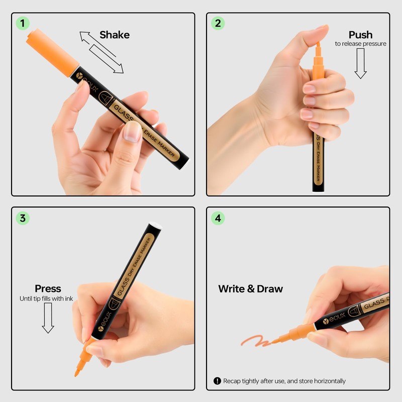 YEOUX Dry Erase Markers for Glass Board | No Residue