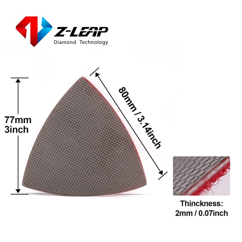 Z-LEAP Diamond Triangular Sandpaper Sheet Discs Sanding Pads for for