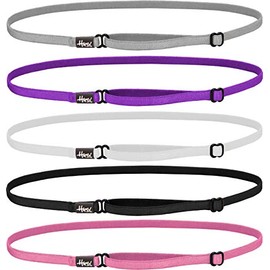 Hipsy Women's Elastic & Adjustable No Slip Sport Team Colors Soccer Headband Multi Pack (Pink/Black/White/Purple/Silver Soccer Elastic 5pk)