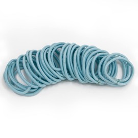 Time to Sparkle 50PCS Hair Bobbles 4mm thick, 5cm in diameter Hair Ties for Women and Men Elastic Hair Ties Baby Blue