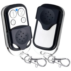 2 Pieces Garage Door Remote 433 MHz Fixed Code, Universal Garage Door Remote Control Gate Fob with 1234 Buttons Electric Gate Opener, Wireless Cloning Key Fob for Car Garage Electric Gates (A)