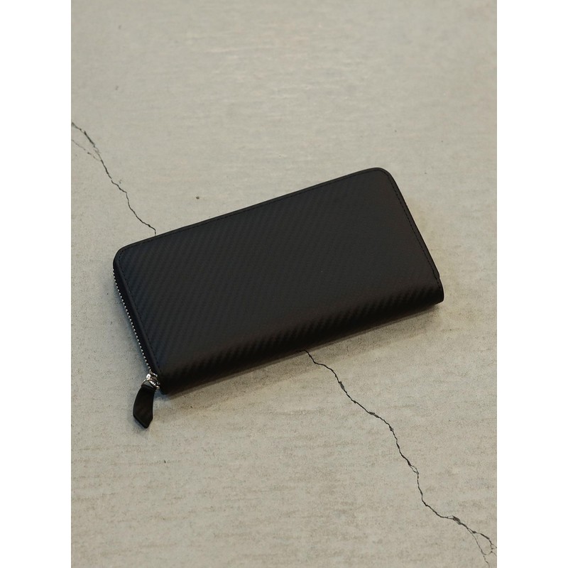 BEAMS HEART Men's Hybrid Long Zip Wallet, Black