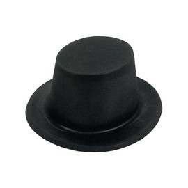 Plastic Top Hats (Set of 12) New Years and Costume Hat Black