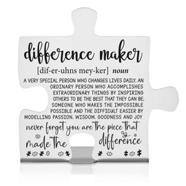 Difference Maker Desk Sign for Teacher Nurse Coworker Volunteer, Appreciation Thank You Gift for Women Men Friends Retirement, Promotion, Graduation Motivational Office Decor Plaques PD004