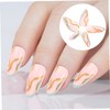 Mikinona 24pcs Striped Press Nails for Women Removable False Nail