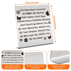 40th Birthday Gifts for Women Desk Decorations Sign Happy 40th Birthday Gifts for Her Mom Best Friend Sister Wife Inspirational Presents for Women Daughter Home Office Desk Decor