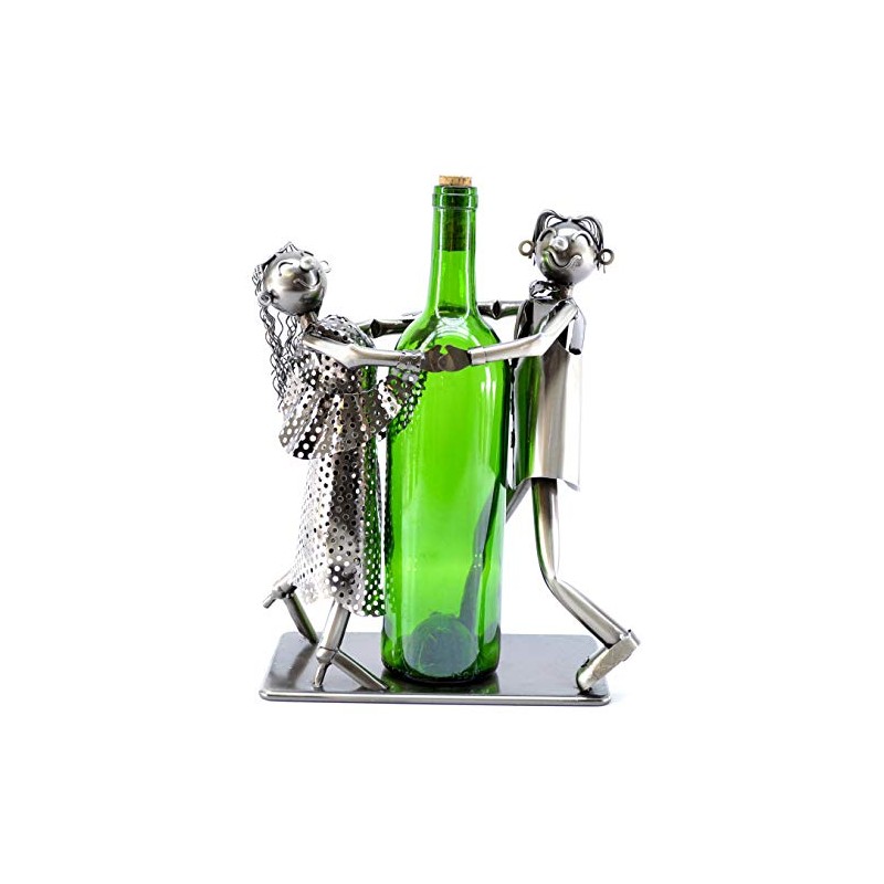 WINE BODIES Musical Tango Dancers Metal Wine Bottle Holder Characters,