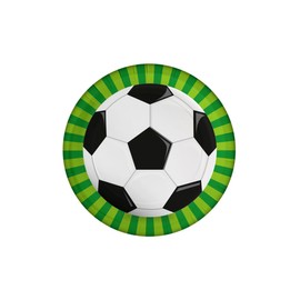 PD-Party: 8 Pieces of Paper Plates in a Football Design - Tableware for Children's Birthdays - Paper Plates with a Football Pattern - Paper Plates for Children's Birthdays - 22.6 x 22.6 x 1.6 cm