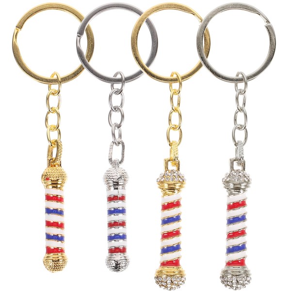 FENICAL Pendant Keyring Keychain Barber Shop Sign Key Chain Trinket